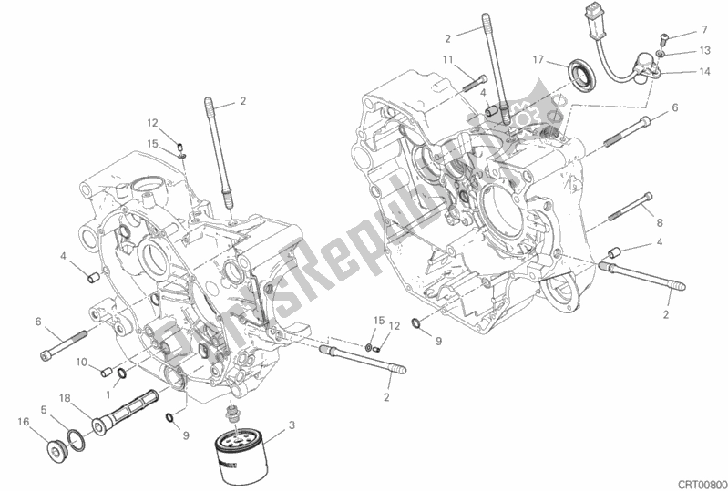 All parts for the 09b - Half-crankcases Pair of the Ducati Scrambler Flat Track Thailand 803 2019